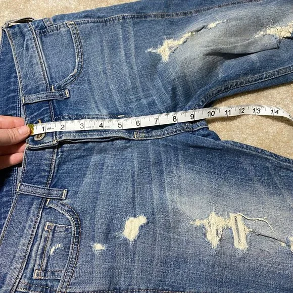 Hollister Distressed Vintage Boyfriend Jeans 0R with rolled cuffs - Picture 11 of 11